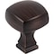Jeffrey Alexander 1-1/8" Overall Length Brushed Oil Rubbed Bronze Square Audrey Cabinet Knob 278DBAC - alternate 1
